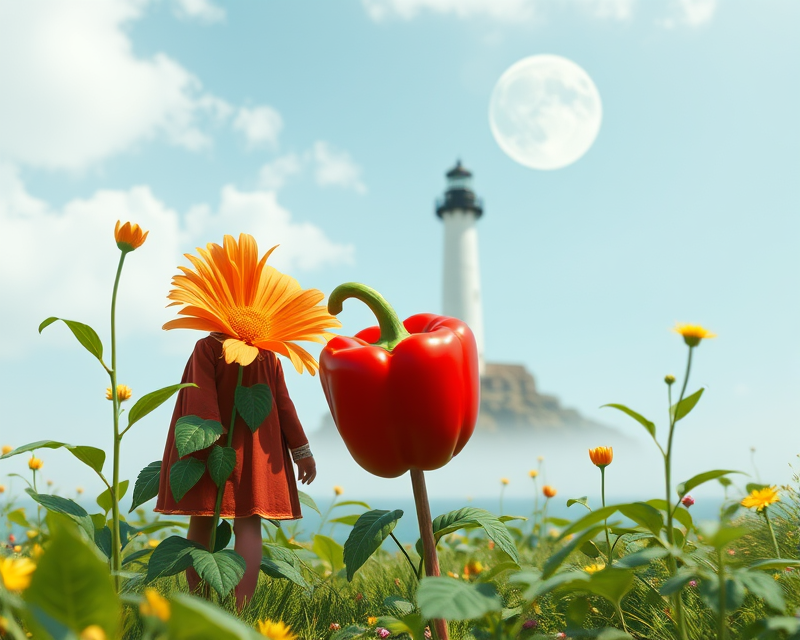 circle, flower, costume, bell pepper, lighthouse